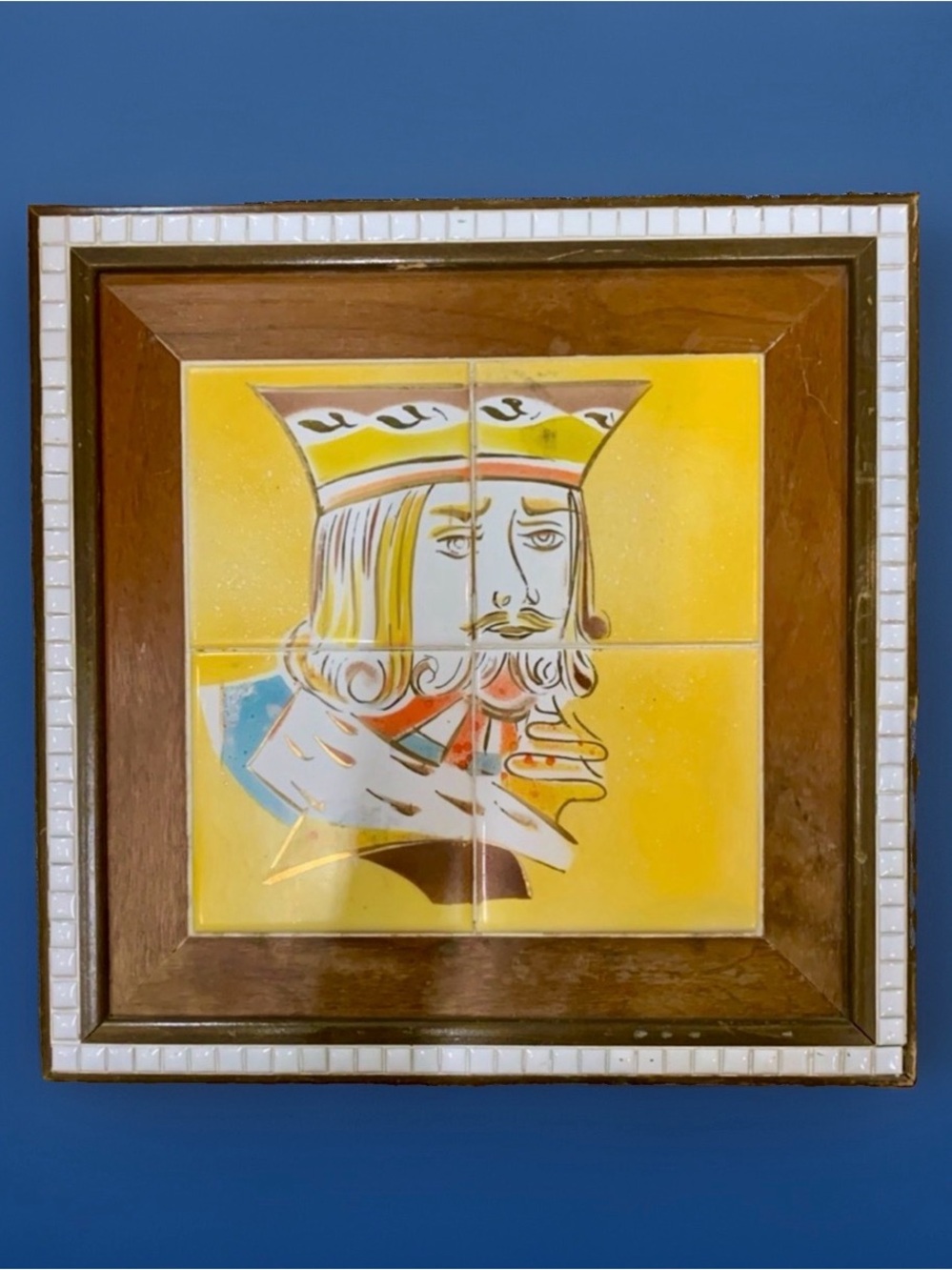 “King” Vintage Ceramic Tile Artwork